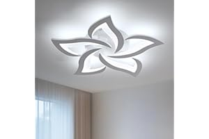 Yuanfenghua Lampada da soffitto a LED, Moderna,per Soggiorno Camera da Letto Sala da Pranzo Bagno 6500K Bianco Freddo 63CM 45W