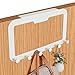 Produktbild Aerobath Ohne-Schrauben über die Tür Haken ohne, Türhängeleiste mit 6 Haken,  Türgarderobe weiß, Verwendung für Tür, Kleiderschrank, Schreibtisch, Kühlschrank, Toilette und Küche für Mantel, Handtuch, Tasche und Bademantel (18 KG Tragfähigkeit)
