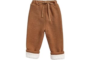 Jungerhouse Unisexe Enfants Élastique Taille Coton Hiver Chaud Pantalon en Polaire Bébé Garçons Filles Trousers Bottoms 1-5 Années