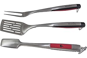 Char-Broil 140 767 - Comfort Grip 3-teiliges Grillbesteck, Edelstahl.