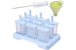 DKDDSSS 11PCS Moule à Glace, Moules Réutilisables Facile à Libérer, Ice Cream Moules, Moules de Popsicle de Glace avec Batonnet, DIY Sucettes Glacées avec Brosse de Nettoyage