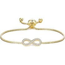 Philip Jones Collana Infinity Lariat Con Cristalli Swarovski - Placcata Oro - Elegante E Senza Nichel