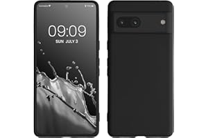 kwmobile Funda para Google Pixel 7 Carcasa - Ultrafina de TPU y Silicona con Bordes elevados anticaídas - Negro Mate
