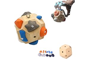 RYFPDML Handcrafted Boulder Block, Finger Training Tool for Climbers 3D Climbing Ball for Grip Strength Training Wooden Climbing Balls for Rock Climbers (A3)