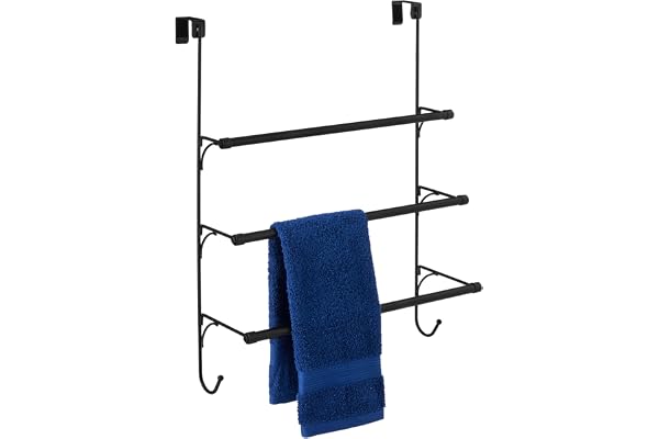 Amazon Basics – handdukshängare för dörr, svart, 49 x 17 x 63cm
