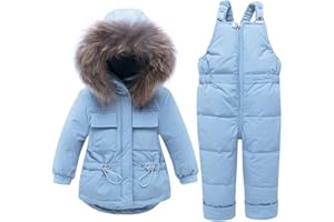 SANMIO Dziewczęca kurtka puchowa, kombinezon zimowy ze sztucznym futrem, zestaw odzieży, pogrubiona kurtka zimowa + spodnie zimowe, kombinezon narciarski dla dzieci