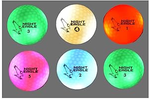 Night Eagle CV LED Golf Balls - Light Activated - No Timer - 6 Pack
