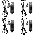 WANGCL 4PCS Usb Charger Cable For 3.7V Lithium Battery Charger Portable with LED indicator for RC Car Child Toy Car Spare Battery