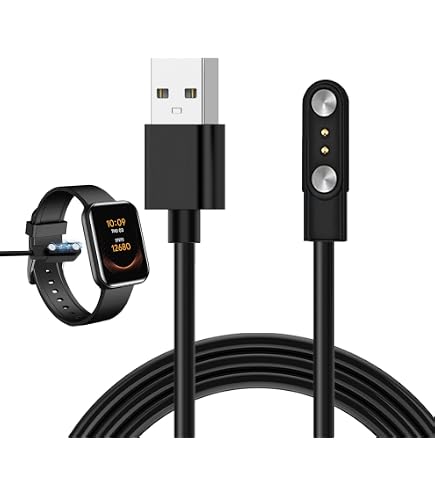 2 Câbles De Recharge Magnétiques Pour Montres Connectées - Compatibles Xiaomi Haylou, Letsfit, Kospet - Noir + Blanc