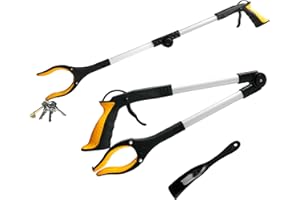 AOKLEY Faltbare Greifer, Faltbare Greifer mit Magnetspitzen, 0°- 180° abgewinkelter Arm, 360° drehbarer Kopf Greifzange für Senioren und Menschen mit Behinderung für die Müllabfuhr, Greifhilfe