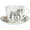 XHOR1100 Horses Breakfast Teacup and Saucer Set Fine Bone China