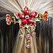 Flower Hair Clip Flower Hairclip Rhinestone Hair Claw Clip Crystal Hair Clip Claw Wedding Hair Clip Diamante Hair Clip Flower Hair Grip Vintage Hair Accessory Gold Hair Clip Hair Jewellery Bridesmaid Hair Jewelry Girls Hair Clip (Red)