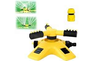 MZZSVEUY Garden Sprinklers for Lawns, Automatic Lawn Sprinkler with 3 Adjustable Arms, Water Sprinkler for Garden, 360° Rotating Water Sprinkler Attachment for Watering Your Grass Plants Flowers Veggies