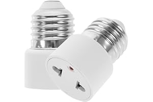 Veemoon 2 adattatori per prese a incandescenza E27, attacco per lampada, attacco a vite, convertitore E27, adattatore per presa di corrente per veranda, fotocamera, , garage (2 poli, bianco)