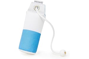 DOG & FIELD Dog and Field Speedy Flinger Dummy - Blue & White. Dog Training Dummy with Long Throwing Toggle for Retrieval Practice, Gundog & Puppy Training. Floating Dummy for Dogs - 200g