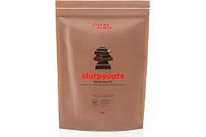 PharmaPower Slurpyoats Farina d’Avena Istantanea Integrale Gusto Cioccolato, Senza Glutine, Senza Lattosio e Senza Zuccheri Aggiunti, Vegana, 500 g