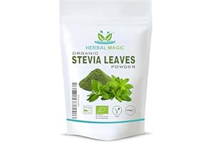 Herbal Magic's organic Stevia Leaf Powder, Sweetener, Great for Ketogenic diets and Diabetics Smoothie, Shake, Juice, Baking - Free From Fillers & preservatives - 100g (Pack of 1)