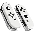 eXtremeRate Soft Touch Grip White Joycon Handheld Controller Housing with Full Set Buttons, DIY Replacement Shell Case for Nintendo Switch Joy-Con - Console Shell NOT Included