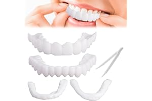 wimony Smile Teeth Instant Veneers,1 Pairs Instant Veneers Dentures,Teeth Top Bottom Dentures Confidence Smile Comfortable Veneers Cosmetic Teeth for Men and Women