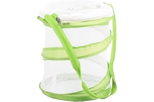 QERICH Butterfly Net Stick Insect Enclosure Starter Kit House Bug Catcher for Kids Cage Habitat Catching Collapsible Fly Portable Caterpillar Ladybird Live Bee Collect Educational Garden (Green)