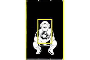 VANTA SPORTS Tope trasero de vinilo de 4'x6' con zona de huelga e imagen de atrapador para béisbol/sóftbol, telón de fondo de jaula de bateo y protector de red