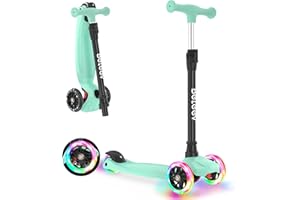 BELEEV A3 Trottinette Enfants 3 Ans, 4 Guidon Réglable en Hauteur, Roues Lumineuses en PU, Scooter à 3 Roues Deck Extra-Large et Antidérapant Trotinette pour Enfant de 3-12 Ans pour Filles Garçons