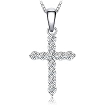 Clever Schmuck Set Bambina: Ciondolo Croce 16mm Con Zircone E Catena 40cm In Argento 925 - Regalo Comunione - 2
