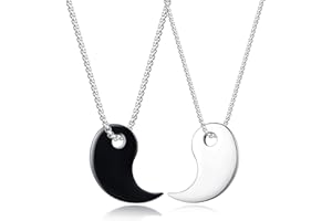 GAVU Colliers pour 2 Pendentifs Assortis Yin Yang Acier Inoxydable Couples