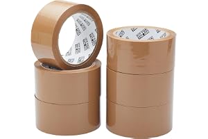 Fit For The Job Pakettejp - Kraftig brun tejp för packlådor, 48 mm x 66 m, 6 rullar - Ljudlös universalförpackning, säker sjä
