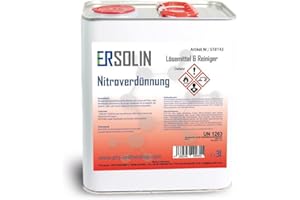 ERSOLIN Nitro Thinner, 3 L, Thinner, Paint Thinner, Wash Dilution, Tin Canister