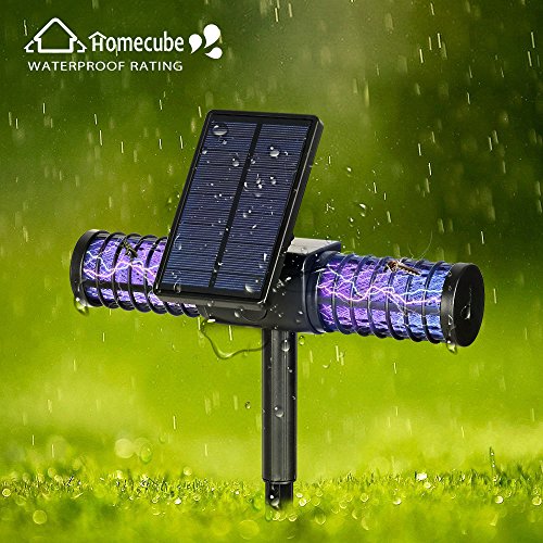 Solarleuchte Bug Zapper, Homecube 4 LED UV Outdoor Licht Insect Killer Zapper / Mosquito Killer / Fly Zapper kabellose Sicherheit Lampe mit USB-Ladeanschluss für Garten, Terrasse, Rasen, Home, kommerzielle Camping(2 packs) - 5