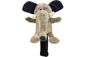 SM SunniMix Novelty Golf Club Headcover Soft Animal Wood Driver Head Cover Dust Proof Portable Funny for Women Men Golfer, Elephant