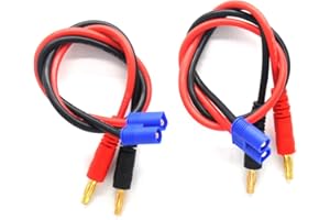 Padarsey Apex RC Products #1405 EC3-Anschlussstecker -> 4 mm Bananenstecker, Batterieladekabel, 2 Stück