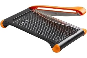 Fiskars Lever Paper Cutter, A5 Portrait Format, A4 Landscape Format, Self-Sharpening Blade, with Finger Guard, Bypass, Recycled Materials, 1077982