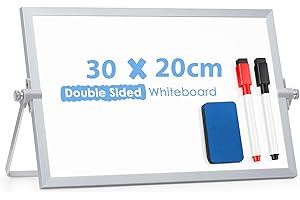 ARCOBIS Magnetic Whiteboard Abwischbar für Schreibtisch,Magnetische tragbare doppelseitig beschreibbar Staffelei Whiteboard (20 x 30cm)