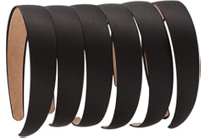 LONEEDY 6 PCS Hard Headbands, 1 Inch Wide Non-slip Ribbon Hairband for Women