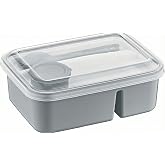 Orret Home 3 B&ouml;lmeli Beslenme Kabı 920 ml Sosluklu Sızdırmaz Kapaklı BPA İ&ccedil;ermez &Ccedil;atal Kaşık Dahil Lunch Box B&ouml;lmeli Yemek Ka