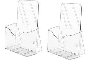BDHI 2pcs A5 Acrylic Leaflet Holder Table Leaflet Stand Flyer Stand Brochure Holder Booklet Flyer Holder A5 for Counter Office Restaurant Reception(Y271-2)
