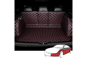 JGQFB Car Full Coverage Boot Liner for Mercedes Benz CLA Shooting Brake (X118) 2023-, Anti-Scratch Non-Slip Durable Leather Car Boot Liner Mat Accessories,C/BlackRed