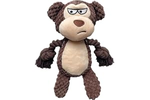 YUREMEEY Jouets pour Chiens, Jouets à Couinement pour Chiens, Jouets pour Chiens en Peluche, Jouet à Mâcher Rembourré, pour Chiot, Chiens de Petite et Moyenne Taille, Singe