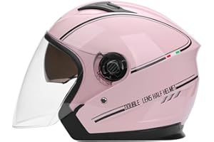 LIONCIANO Motorcycle Helmet with Double Visor, Jet Helmet, Scooter Helmet, Moped Helmet, Chopper Retro Vespa Vintage Jet Helmets