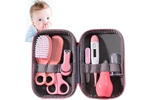 Chilits Trousse de Soin Bébé 8 Pcs Professionnel Trousse de Toilette Bébé Naissance Set Soins de Santé pour Enfants sans BPA Non Portable Bébé Articles Essentiels de Soins pour Le Voyage à la Maison