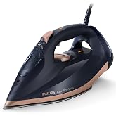 Philips 7500 Serisi Buharlı &Uuml;t&uuml;, 3200W, 55g/dk S&uuml;rekli Buhar, SteamGlide Elite Taban, 260g Şok Buhar, Mavi/Altın Rengi, 300ml