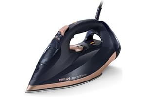 Philips 7500 Serisi Buharlı Ütü, 3200W, 55g/dk Sürekli Buhar, SteamGlide Elite Taban, 260g Şok Buhar, Mavi/Altın Rengi, 300ml'lik Ekstra Geniş Su Haznesi, DST7510/80