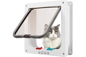 KRYMSON Porta di Ingresso e Uscita per Animali Domestici a Due Vie - Direzione dell'Interruttore Controllabile - Adatto per Cani e Gatti, Pannelli di Porte Interne, Finestre