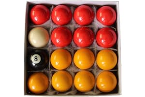 JT2D - Juego de 16 Bolas de Billar inglés de Resina (diámetro: 50,8 mm)