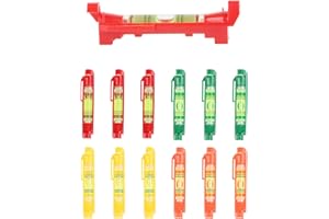 12 Stück Schnurwasserwaage,RUNEAY Klein Wasserwaage Schnur Profi mit Vorgeformten Haken Mini Spirit Level für Maurerarbeiten Klempner Abflüsse und Fliesen