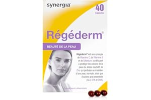 RÉGÉDERM 40 Capsules | Régénère la Peau Sèche et protège la peau des effets du vieillissement | Huile d’onagre riche en oméga 3, vitamines C et E, sélénium et zinc | LABORATOIRE SYNERGIA
