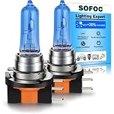 SOFOC H15 Bulb 12V 715 Headlight Daytime Running Light 55W/15W 64176 PGJ23t-1 White DRL Close/Far 3 Prongs Plug &amp; Play 2pcs