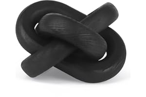 Yunjuhop Decoración de Nudo de Cadena de Madera de 3 eslabones, decoración de Nudo de Madera, decoración de Mesa de café, decoración de Granja para el hogar, decoración Bohemia para Estante y